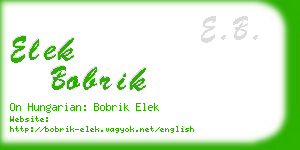 elek bobrik business card